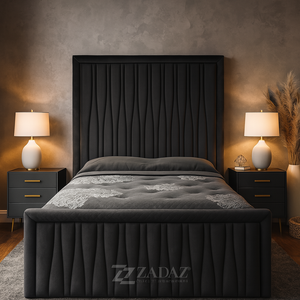 Midnight Wave Velvet Bed