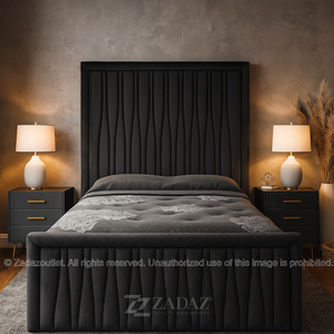 Midnight Wave Velvet Bed