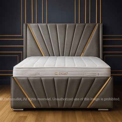 Crown Wing Bed Frame With Gold Strip