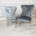 Chelsea Dining Chair with Lion Knocker & Buttoned Back