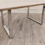 Freya 1.8m Dining Table Solid Light Pine wood with Metal Legs