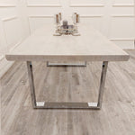 Freya 1.8m Dining Table Solid Light Pine wood with Metal Legs