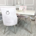 Duke Dinning Chair – Plain Back With Chrome Knocker & Straight Legs