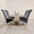Louis Chrome 1.8m Dinning Table Set