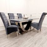 Louis Chrome 1.8m Dinning Table Set