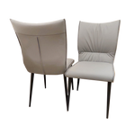 Flora Leather Dining Chair – Ruched Back & Black Scandinavian Legs
