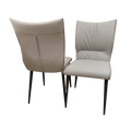 Flora Leather Dining Chair – Ruched Back & Black Scandinavian Legs