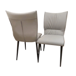 Flora Leather Dining Chair – Ruched Back & Black Scandinavian Legs