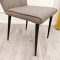 Flora Leather Dining Chair – Ruched Back & Black Scandinavian Legs