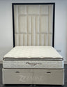 Cream Elegance Bed with Divan Ottoman Storage "Come with 80 Inch High Head Board"