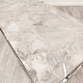 stella chrome coffee table with stomach ash grey sintered top