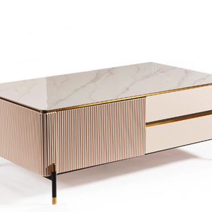Bella Ribbed Furniture - White & Gold