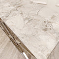 Vesta Chrome Console Table with Stomach Ash Sintered Stone Top