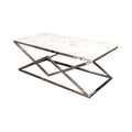 Vesta Chrome Console Table with Stomach Ash Sintered Stone Top