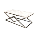 Vesta Chrome Console Table with Stomach Ash Sintered Stone Top
