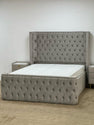 2025 MODERN MAYBACH CHESTERFIELD BED WITH SILVEER STUD FINISH