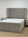 2025 MODERN MAYBACH CHESTERFIELD BED WITH SILVEER STUD FINISH