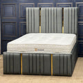 ELEGANCE LINE GOLD BED - OTTOMAN STORAGE BED