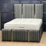 ELEGANCE LINE GOLD BED - OTTOMAN STORAGE BED