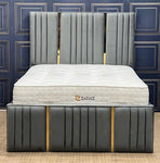 ELEGANCE LINE GOLD BED - OTTOMAN STORAGE BED