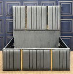 ELEGANCE LINE GOLD BED - OTTOMAN STORAGE BED