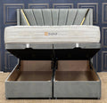 MODERN CROWN WING BED FRAME WITH GOLD STRIP FINISH
