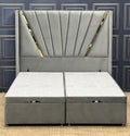 MODERN CROWN WING BED FRAME WITH GOLD STRIP FINISH