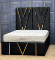2025 VICTORIA PANEL BED WITH GOLD TRIM FINISH