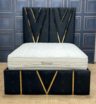 2025 VICTORIA PANEL BED WITH GOLD TRIM FINISH