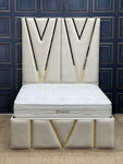 2025 VICTORIA PANEL BED WITH GOLD TRIM FINISH