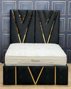2025 VICTORIA PANEL BED WITH GOLD TRIM FINISH