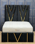 2025 VICTORIA PANEL BED WITH GOLD TRIM FINISH