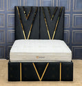 2025 VICTORIA PANEL BED WITH GOLD TRIM FINISH