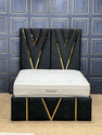 2025 VICTORIA PANEL BED WITH GOLD TRIM FINISH