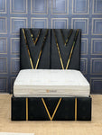 2025 VICTORIA PANEL BED WITH GOLD TRIM FINISH