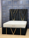 2025 VICTORIA PANEL BED WITH GOLD TRIM FINISH