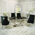 Arial 1.8m Dining Table Set With Black Chairs