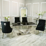 Arial 1.8m Dining Table Set With Black Chairs