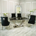 Arial 1.8m Dining Table Set With Black Chairs