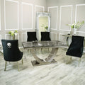 Arial 1.8m Dining Table Set With Black Chairs