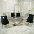 Arial 1.8m Dining Table Set With Black Chairs