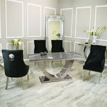 Arial 1.8m Dining Table Set With Black Chairs