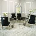 Arial 1.8m Dining Table Set With Black Chairs