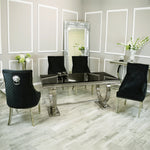 Arial 1.8m Dining Table Set With Black Chairs