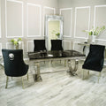 Arial 1.8m Dining Table Set With Black Chairs