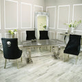 Arial 1.8m Dining Table Set With Black Chairs