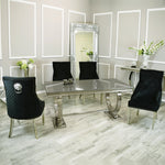 Arial 1.8m Dining Table Set With Black Chairs