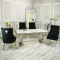 Arial 1.8m Dining Table Set With Black Chairs