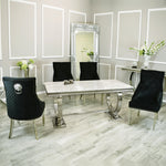 Arial 1.8m Dining Table Set With Black Chairs
