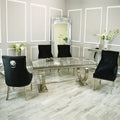 Arial 1.8m Dining Table Set With Black Chairs